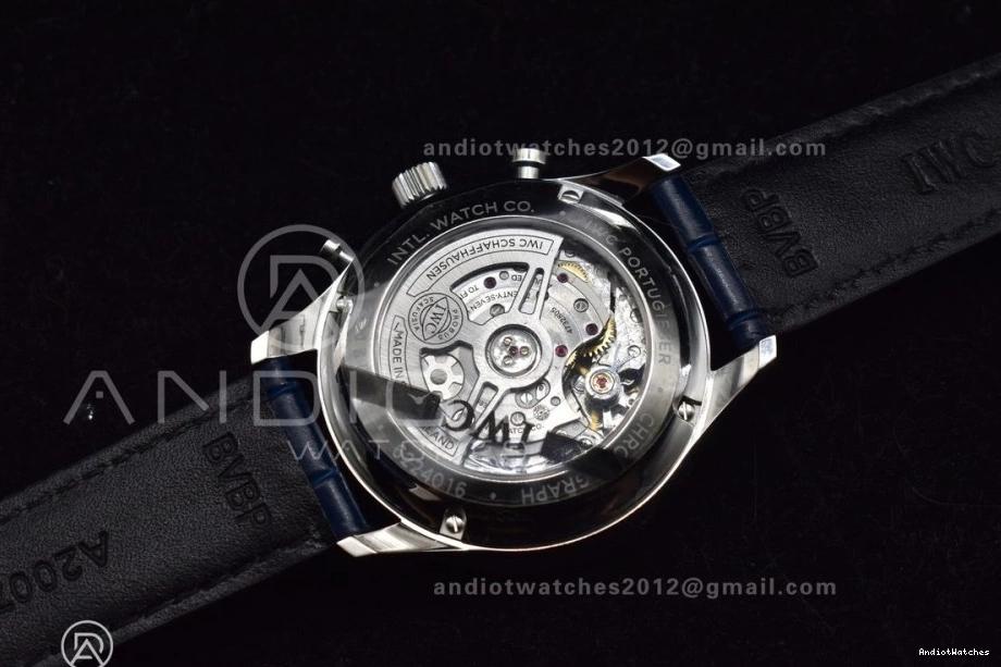 White A Dial Strap SmartChoice 1:1 Leather Blue ZF 1019 Blue on Chrono Edition Best Portuguese IW371620 1005